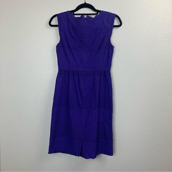 J. Crew Purple Sleeveless Eyelet Lace Dress - Picture 2 of 8